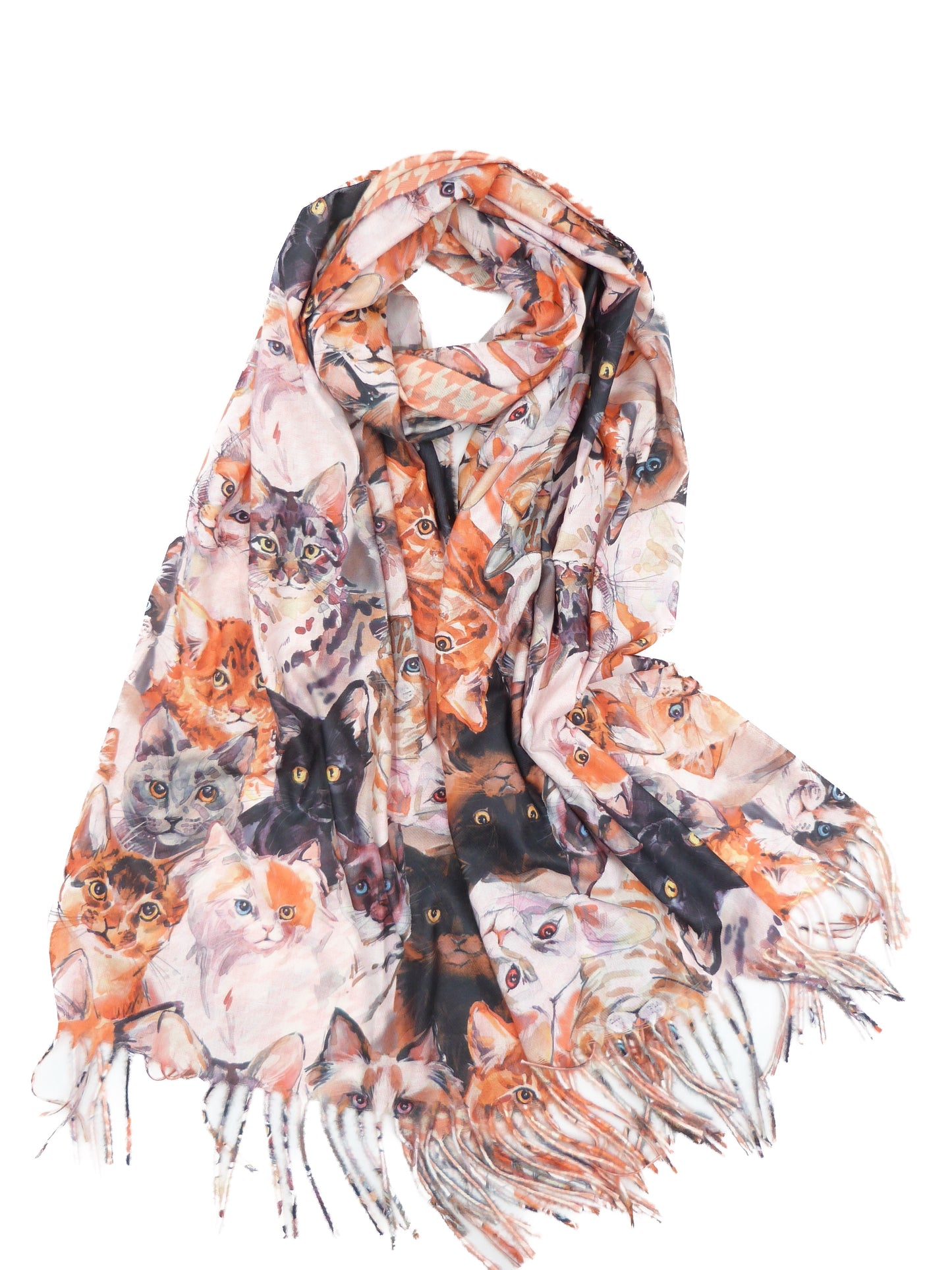 Cute Cats Printed Pashmina For Cat Lovers