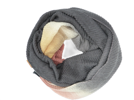 Pleated Gradient Colour Infinity Snood Printed Lightweight