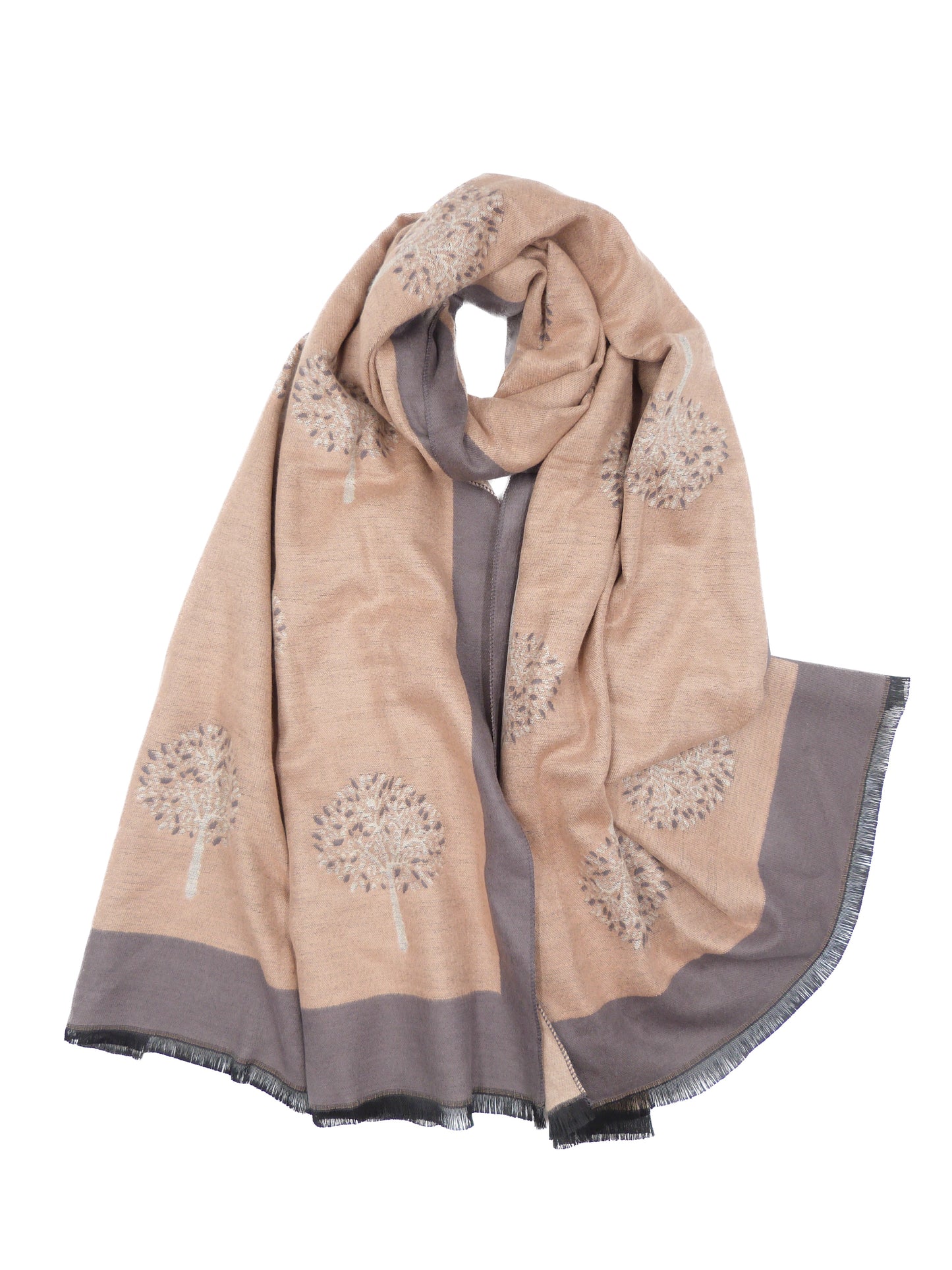 Tree Of Life Reversible Printed Winter Scarf Cashmere Feel
