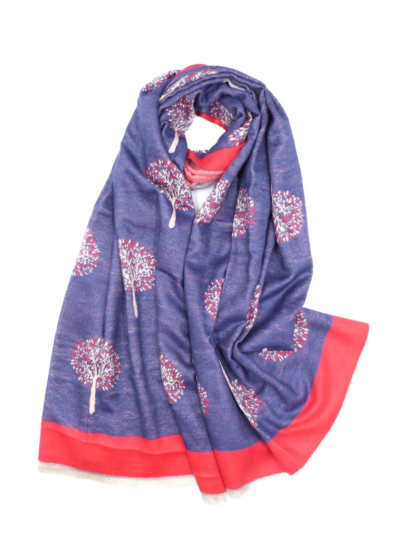 Tree Of Life Reversible Printed Winter Scarf Cashmere Feel
