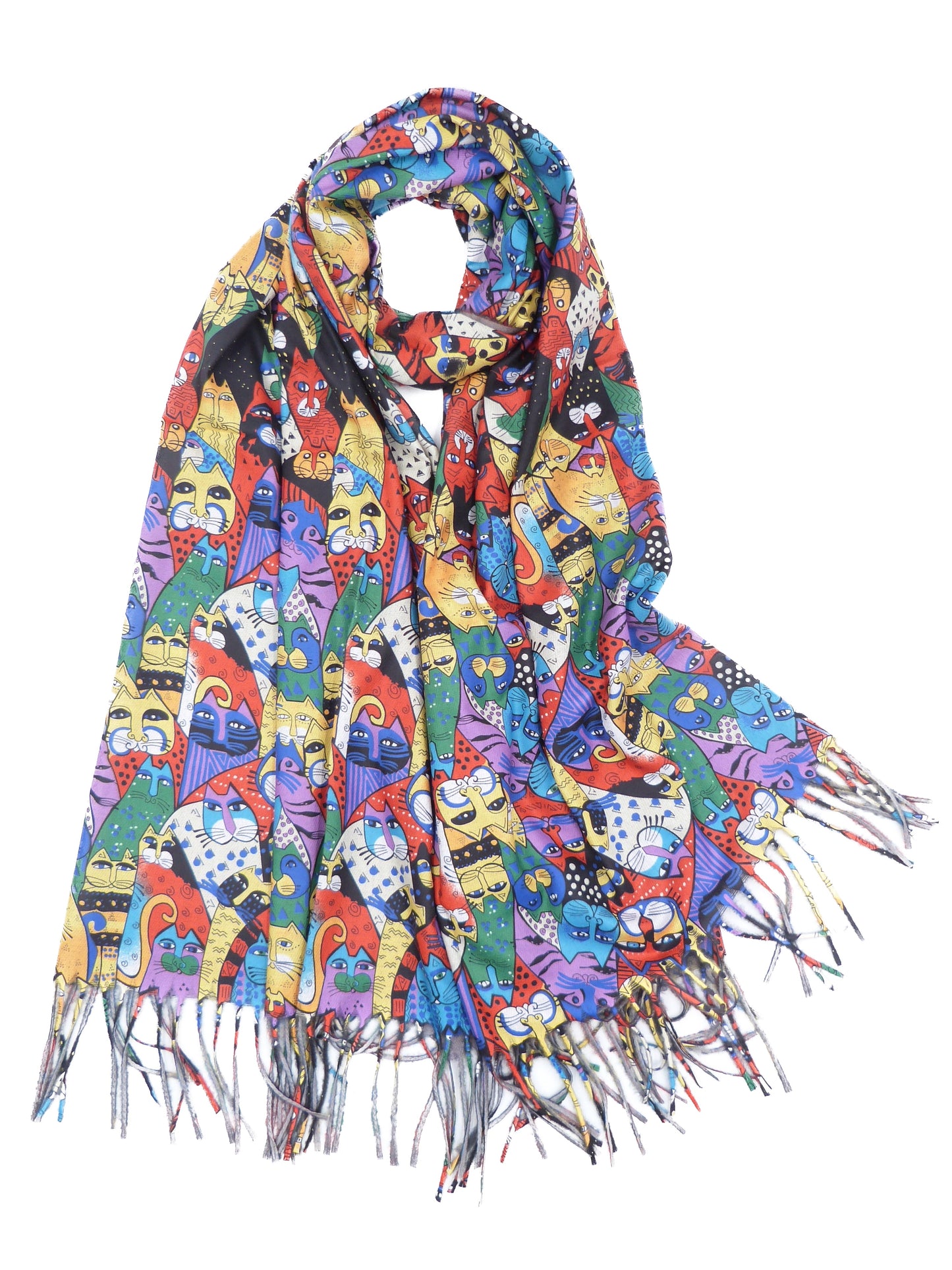 Cute Cats Printed Pashmina For Cat Lovers With Free Gift Wrap