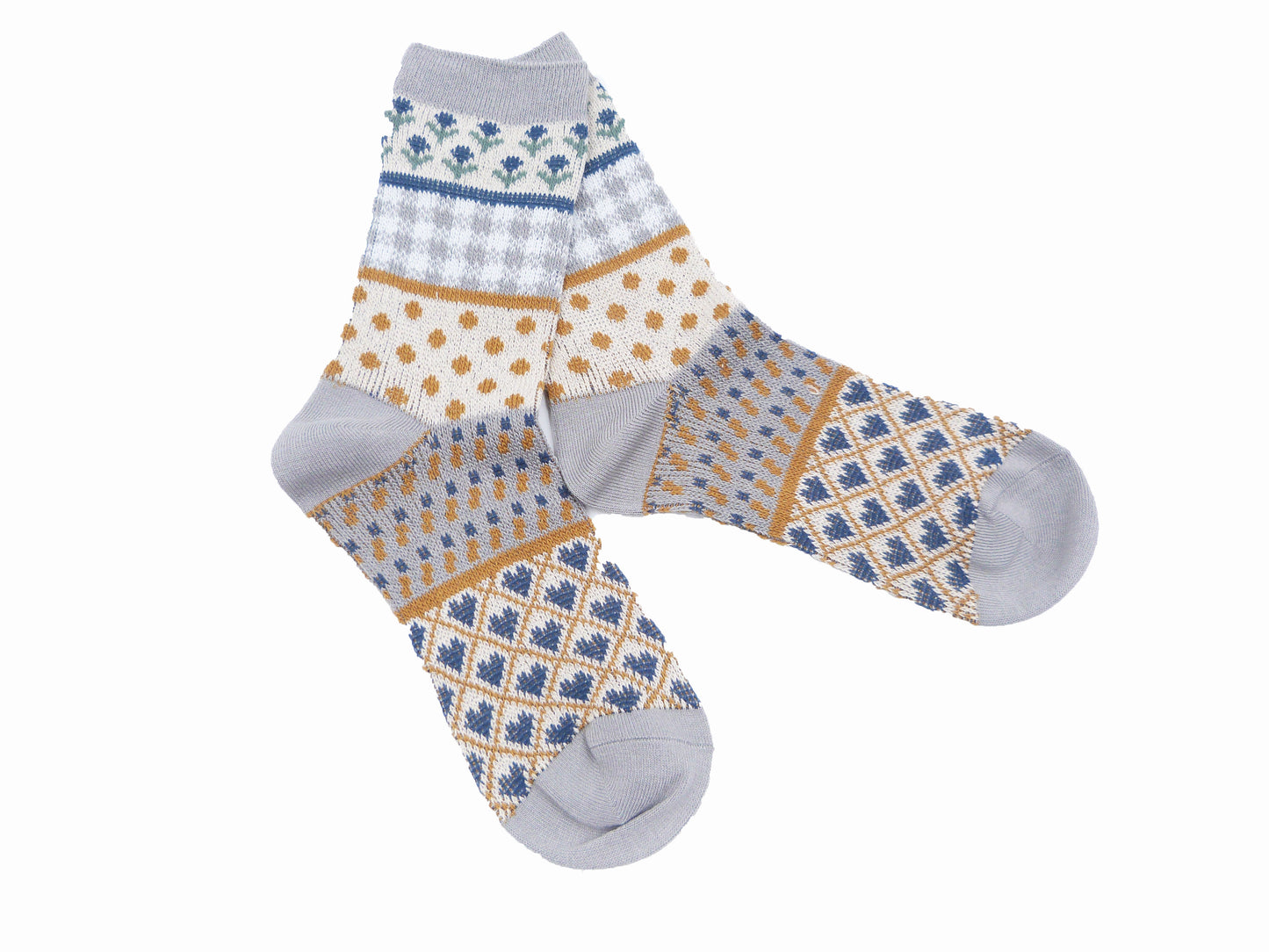 Dot Heart Flower Pattern Printed Socks