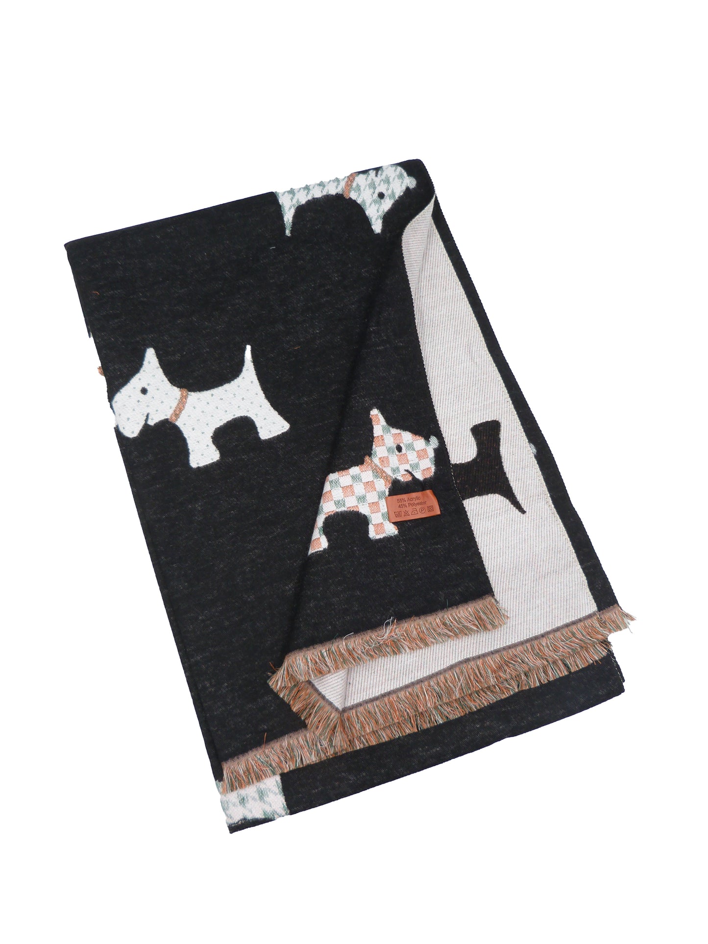 Cashmere Feel  Scottie Terriers Dog Print Winter Scarf Wrap Pashmina Warm Blanket Wrap