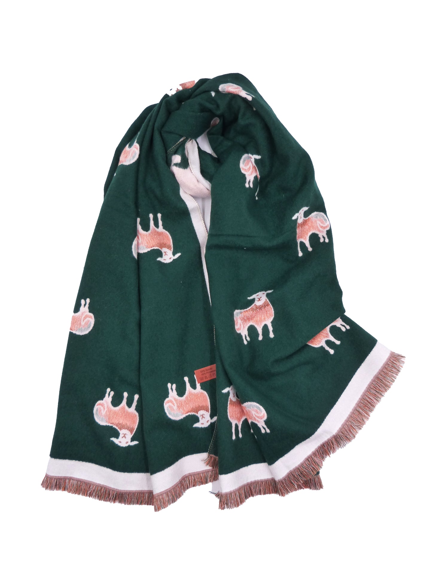 Cashmere Feel Happy Sheep Print Winter Scarf Wrap Pashmina Warm Blanket Wrap