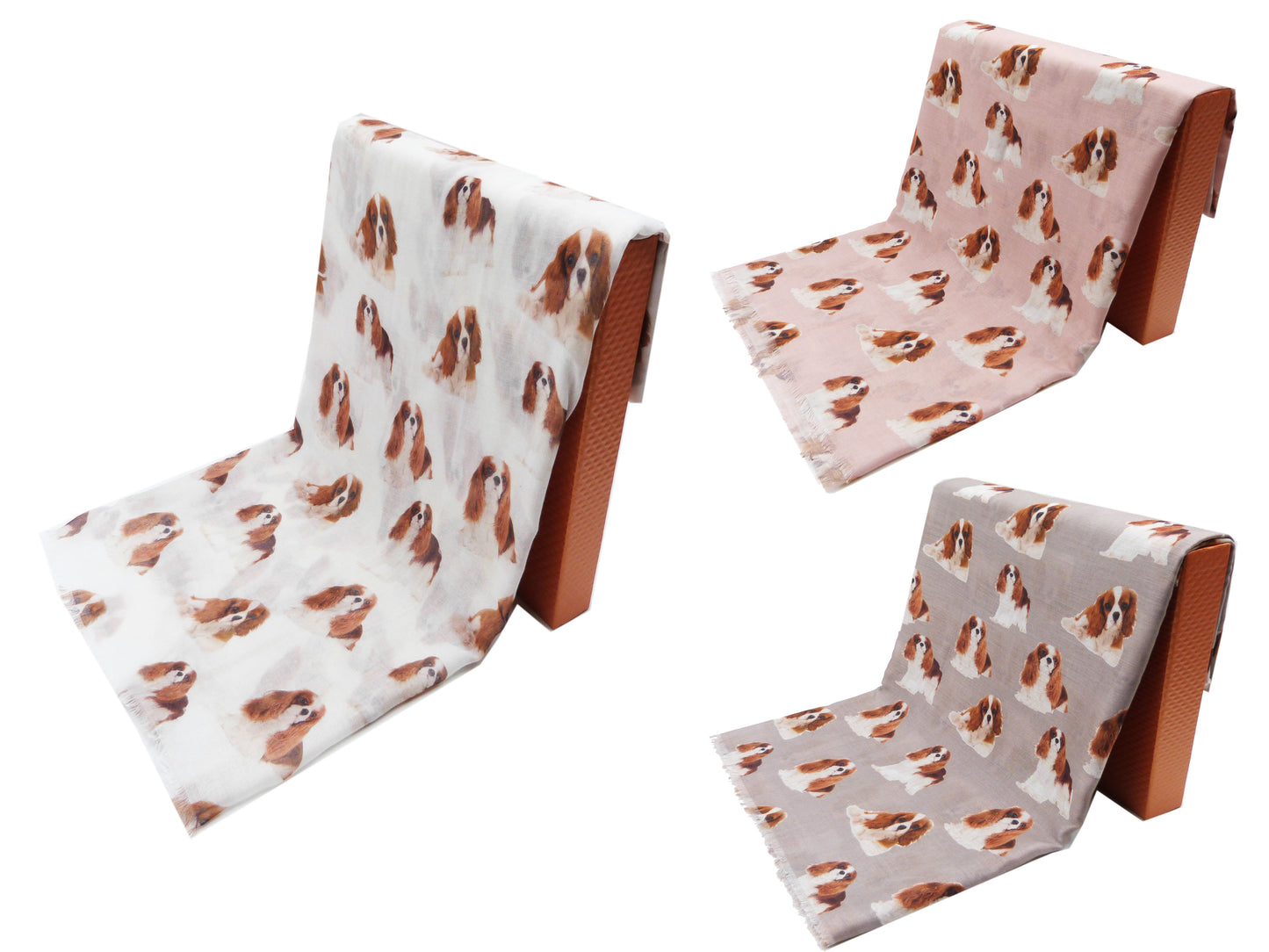 Cavalier King Charles Print Scarf For Dog Lovers