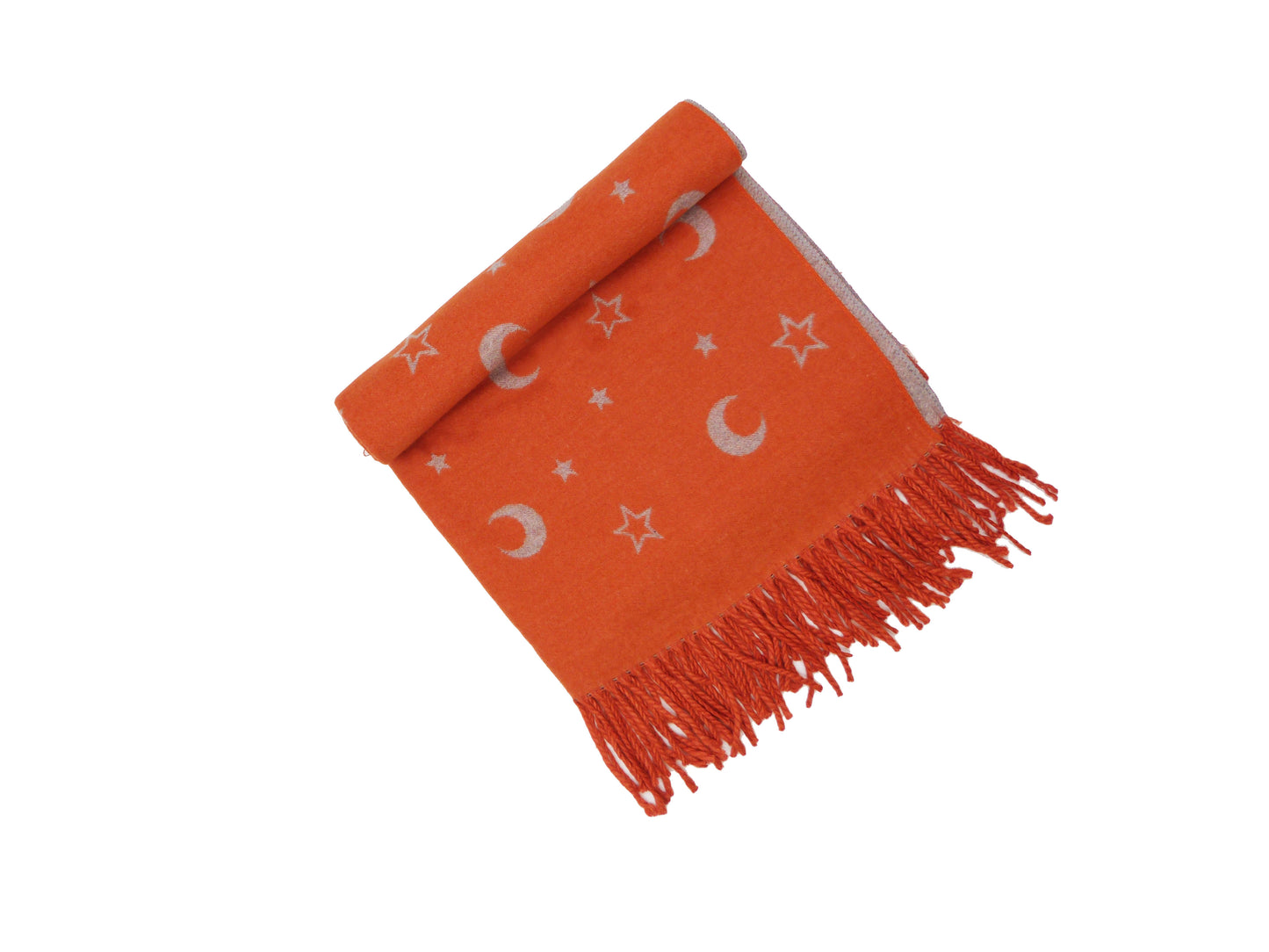 Moon And star Cashmere Print Reversible Pashmina Wrap Scarf With Gift Box