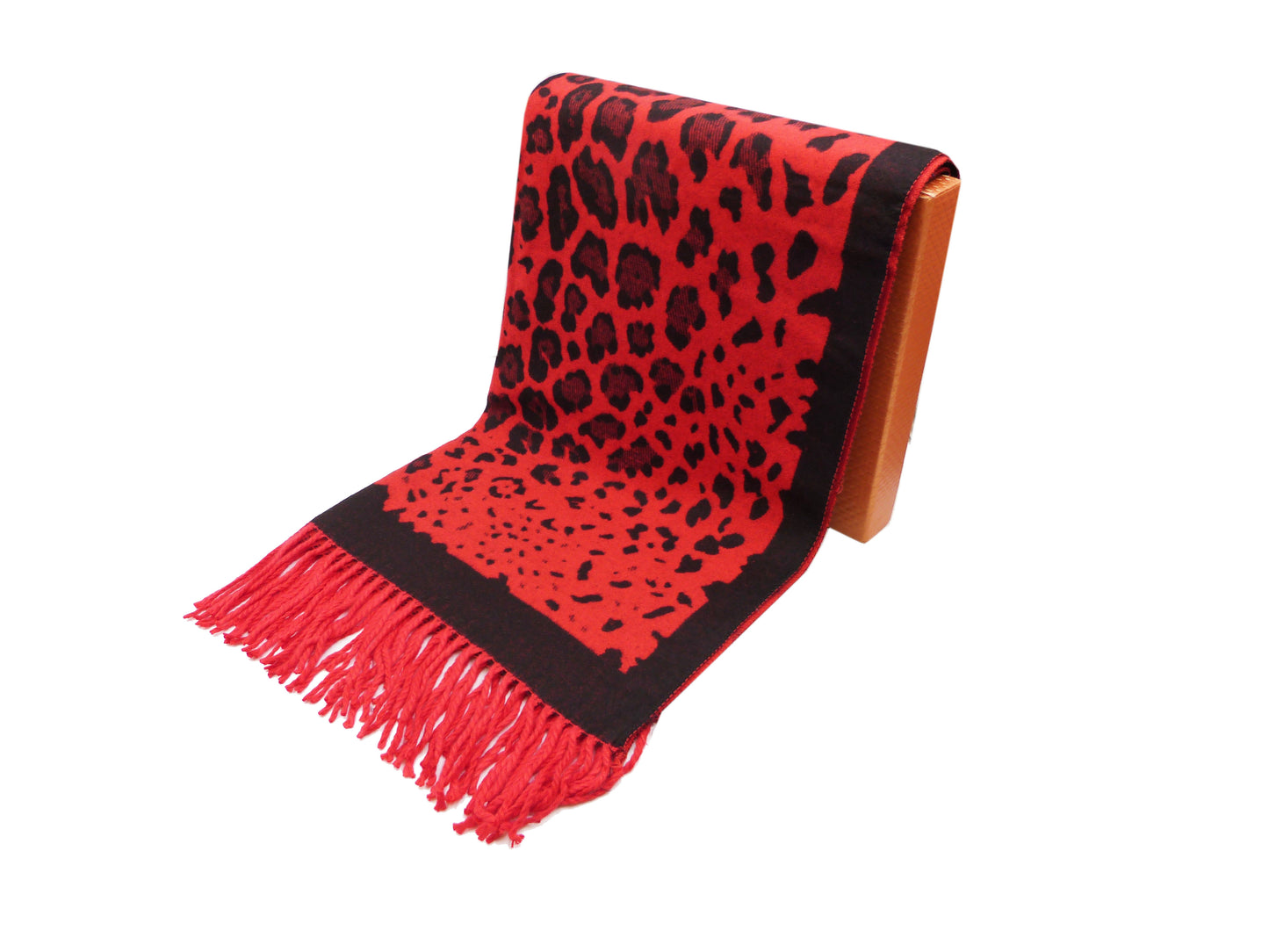 Leopard Pattern Cashmere Pashmina Wrap Scarf With Gift Box