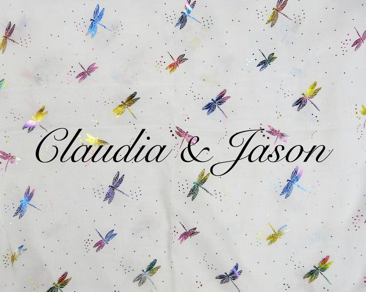 Glitter Dragonfly Print Scarf Claudia & Jason Scarfs 