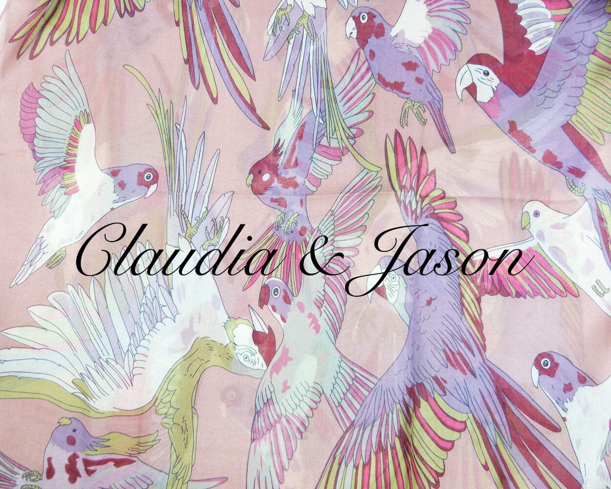 Watercolour Parrots Scarf Claudia & Jason 