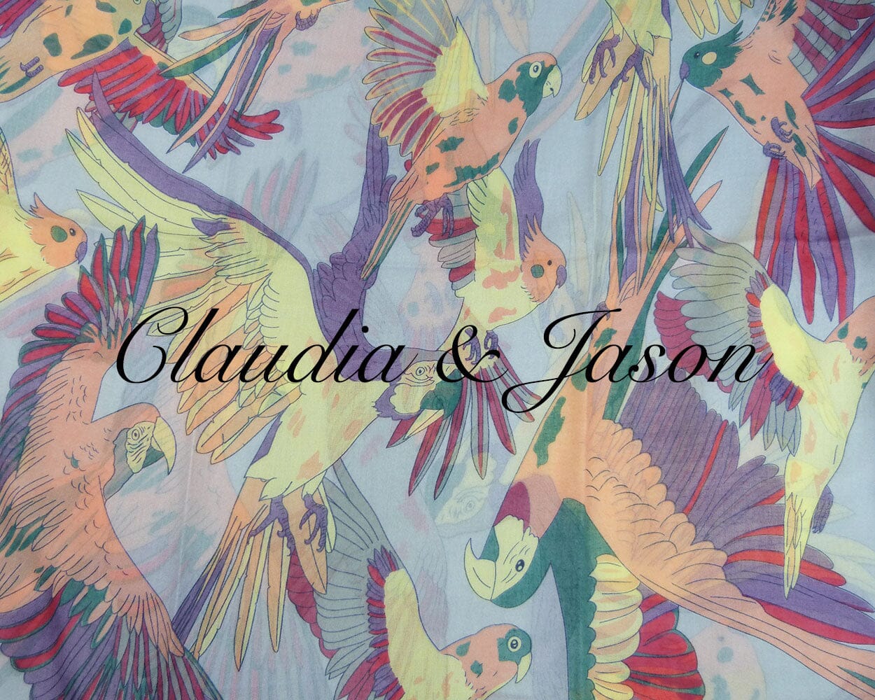 Watercolour Parrots Scarf Claudia & Jason 