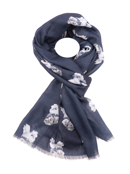 Cute Poodle Dog Print Scarf Come With Gift Box